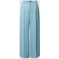 Weekend Max Mara Regular Fit Leinenhose mit weitem Bein Modell 'MALIZIA' in Bleu, Größe 36 von Weekend Max Mara