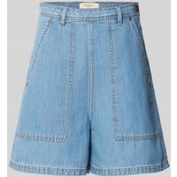 Weekend Max Mara Regular Fit Shorts aus Baumwoll-Leinen-Mix Modell 'ELICA' in Jeansblau, Größe 38 von Weekend Max Mara