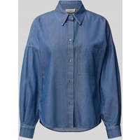 Weekend Max Mara Relaxed Fit Jeansbluse mit Brusttasche Modell 'NETTARE' in Jeansblau, Größe 38 von Weekend Max Mara