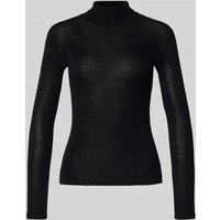 Weekend Max Mara Slim Fit Langarmshirt aus Woll-Seiden-Mix Modell 'TESEO' in Black, Größe XXL von Weekend Max Mara