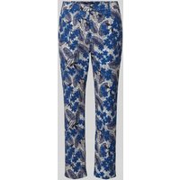 Weekend Max Mara Stretch Fit Hose mit floralem Print Modell 'RAVELLO' in Royal, Größe 38 von Weekend Max Mara