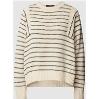 Weekend Max Mara Strickpullover Modell 'NATURA' in black in Offwhite, Größe L von Weekend Max Mara