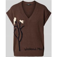 Weekend Max Mara Strickpullover mit Kappärmeln Modell 'CRUSCA' in Dunkelbraun, Größe XXL von Weekend Max Mara