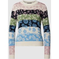 Weekend Max Mara Strickpullover mit floralem Allover-Muster Modell 'FLERES' in Hellblau, Größe XL von Weekend Max Mara