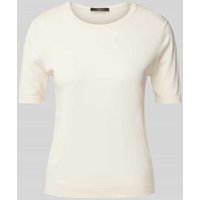 Weekend Max Mara Strickshirt mit Rundhalsausschnitt Modell 'ZIBETTO' in Ecru, Größe M von Weekend Max Mara