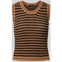 Weekend Max Mara Stricktop mit Rundhalsausschnitt Modell 'DISEGNO' in Mittelbraun, Größe XL von Weekend Max Mara