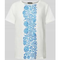 Weekend Max Mara T-Shirt aus Flachs mit Rundhalsausschnitt Modell 'MAGNO' in Royal, Größe S von Weekend Max Mara