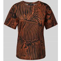 Weekend Max Mara T-Shirt mit Allover-Muster Modell 'ELOISA' in Cognac, Größe S von Weekend Max Mara
