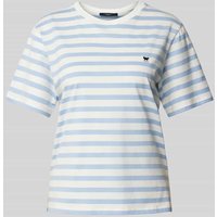 Weekend Max Mara T-Shirt mit Label-Stitching Modell 'SATRAPO' in Hellblau, Größe L von Weekend Max Mara
