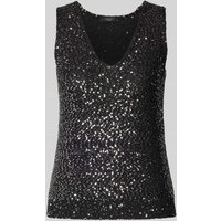 Weekend Max Mara Tanktop mit Paillettenbesatz Modell 'COLOMBA' in Black, Größe XL von Weekend Max Mara