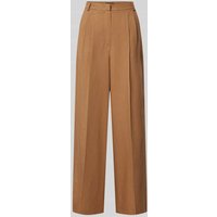 Weekend Max Mara Wide Leg Stoffhose mit Bundfalten Modell 'DILETTA' in Cognac, Größe 38 von Weekend Max Mara