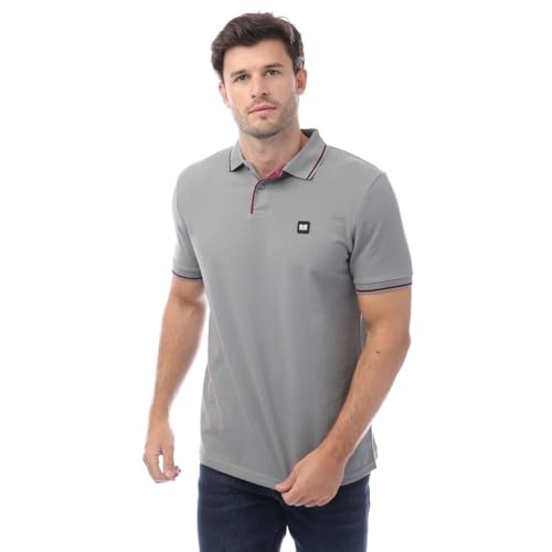 Weekend Offender Spello Paspeliertes Poloshirt für Herren in Grau, grau, M von Weekend Offender