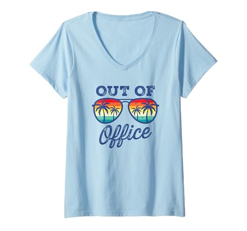 Damen Außerhalb des Büros Strandurlaub T-Shirt mit V-Ausschnitt Damen Außerhalb des Büros Strandurlaub T-Shirt mit V-Ausschnitt von Weekend Office Humor Summer Vacation