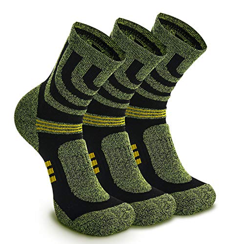 3 Paar Wandersocken Trekkingsocken Sportsocken für Herren Damen Münner Atmungsaktiv Blasenschutz Funktionssocken Laufsocken (EU 38-42, Grün - 3 Paare) von Weekend Peninsula