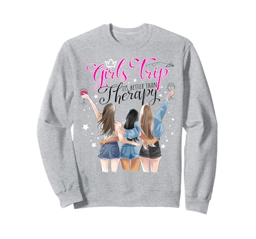 Damen Wochenendurlaub Mädchen Reise Besser als Therapie Sweatshirt Damen Wochenendurlaub Mädchen Reise Besser als Therapie Sweatshirt von Weekend Vacation Girls Trip Better Than Therapy