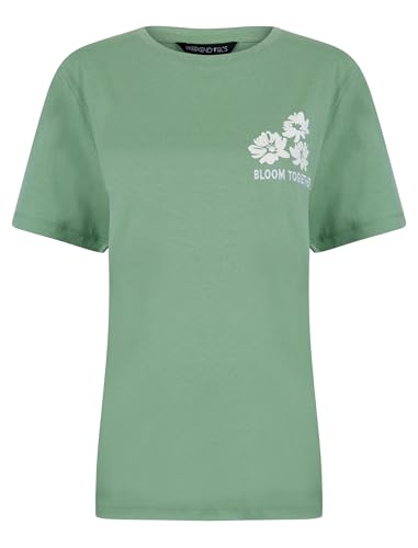 Weekend Vibes Damen Coleman Grafikmotiv Baumwolle Rundhals T-Shirt mit Rückenprint, Green Bay, 40 von Weekend Vibes