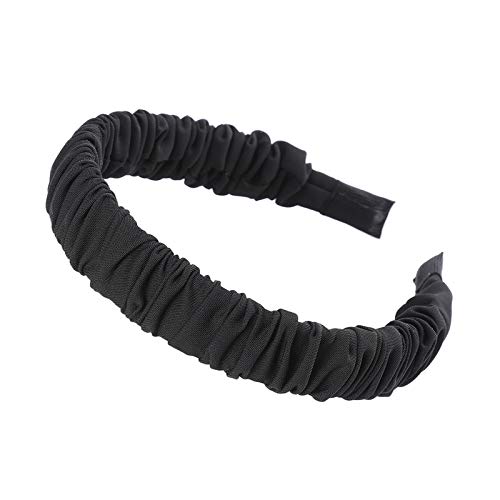 Rüschen besetztes Stirnband eingewickelt plissiert Griffige Haarbänder Frauen-eleganter Stoff Stirnbänder Schwarz von Weeksu