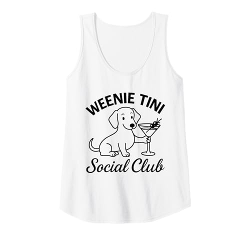 Damen Minimalistischer Weenie Tini Social Club Dackel Meme Tank Top Damen Minimalistischer Weenie Tini Social Club Dackel Meme Tank Top von Weenie Tini Social Club Apparel