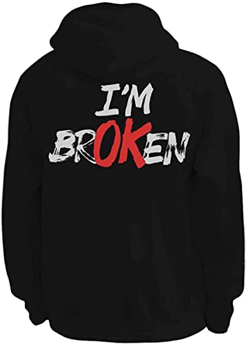 Im Broken Hoodie Im Ok Hoodies Sweatshirt Schwarz Pullover für Herren Damen, S2, XXL von Wegame