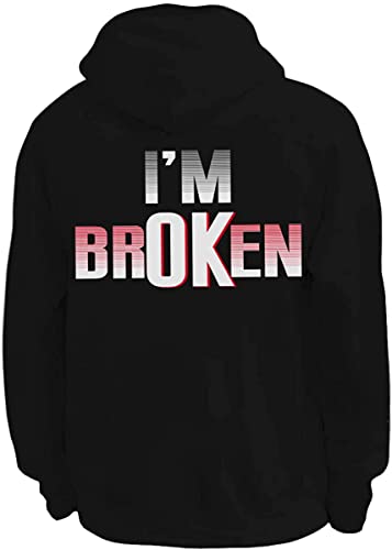 Im Broken Hoodie Im Ok Hoodies Sweatshirt Schwarz Pullover für Herren Damen, S4, XXXL von Wegame