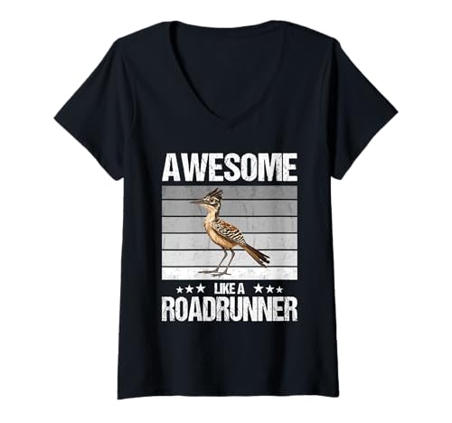 Damen Wegekuckuck Roadrunner T-Shirt mit V-Ausschnitt Damen Wegekuckuck Roadrunner T-Shirt mit V-Ausschnitt von Wegekuckuck Roadrunner Tier Shop