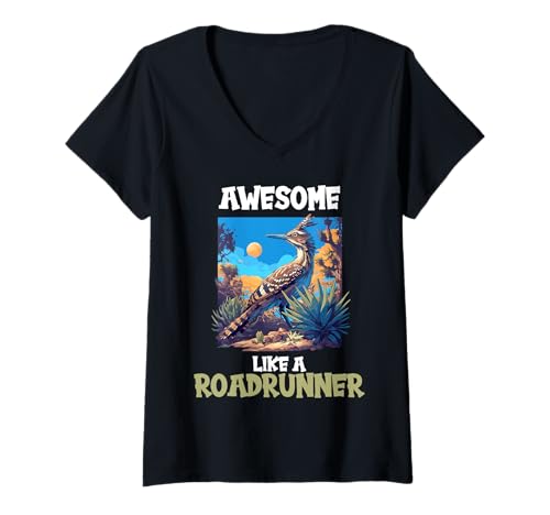 Damen Wegekuckuck Roadrunner T-Shirt mit V-Ausschnitt Damen Wegekuckuck Roadrunner T-Shirt mit V-Ausschnitt von Wegekuckuck Roadrunner Tier Shop