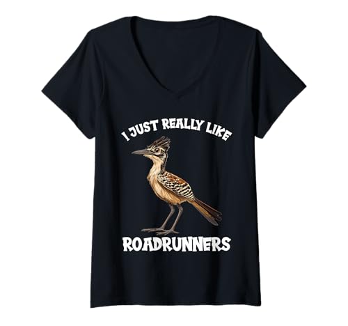 Damen Wegekuckuck Roadrunner T-Shirt mit V-Ausschnitt Damen Wegekuckuck Roadrunner T-Shirt mit V-Ausschnitt von Wegekuckuck Roadrunner Tier Shop