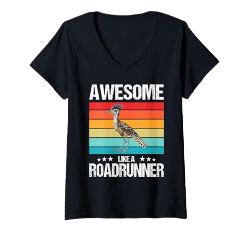 Damen Wegekuckuck Roadrunner T-Shirt mit V-Ausschnitt Damen Wegekuckuck Roadrunner T-Shirt mit V-Ausschnitt von Wegekuckuck Roadrunner Tier Shop