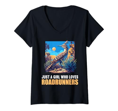 Damen Wegekuckuck Roadrunner T-Shirt mit V-Ausschnitt Damen Wegekuckuck Roadrunner T-Shirt mit V-Ausschnitt von Wegekuckuck Roadrunner Tier Shop