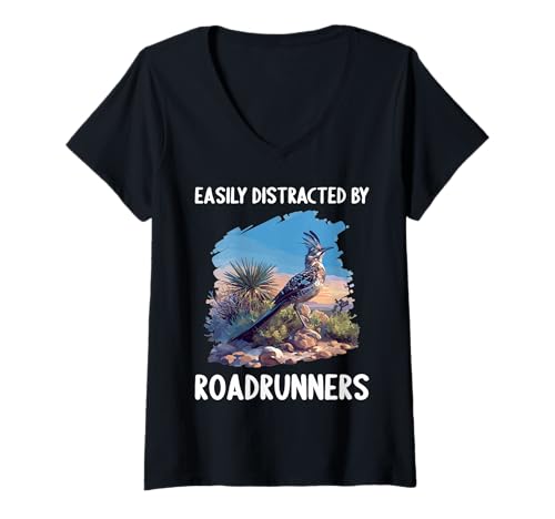Damen Wegekuckuck Roadrunner T-Shirt mit V-Ausschnitt Damen Wegekuckuck Roadrunner T-Shirt mit V-Ausschnitt von Wegekuckuck Roadrunner Tier Shop