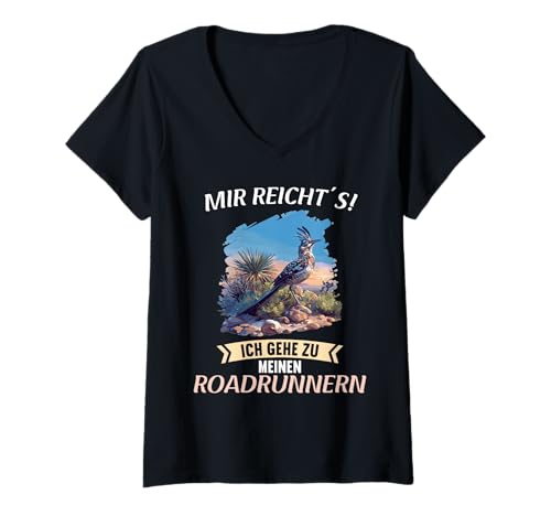 Damen Wegekuckuck Roadrunner T-Shirt mit V-Ausschnitt Damen Wegekuckuck Roadrunner T-Shirt mit V-Ausschnitt von Wegekuckuck Roadrunner Tier Shop