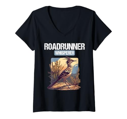 Damen Wegekuckuck Roadrunner T-Shirt mit V-Ausschnitt Damen Wegekuckuck Roadrunner T-Shirt mit V-Ausschnitt von Wegekuckuck Roadrunner Tier Shop