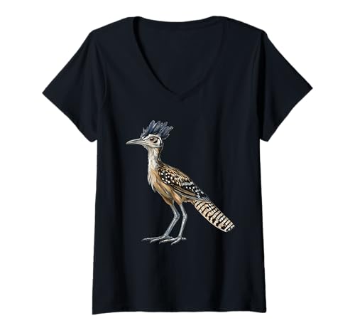 Damen Wegekuckuck Roadrunner T-Shirt mit V-Ausschnitt Damen Wegekuckuck Roadrunner T-Shirt mit V-Ausschnitt von Wegekuckuck Roadrunner Tier Shop