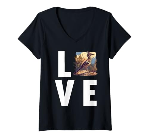 Damen Wegekuckuck Roadrunner T-Shirt mit V-Ausschnitt Damen Wegekuckuck Roadrunner T-Shirt mit V-Ausschnitt von Wegekuckuck Roadrunner Tier Shop