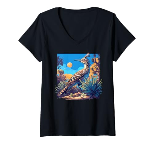 Damen Wegekuckuck Roadrunner T-Shirt mit V-Ausschnitt Damen Wegekuckuck Roadrunner T-Shirt mit V-Ausschnitt von Wegekuckuck Roadrunner Tier Shop