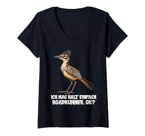 Damen Wegekuckuck Roadrunner T-Shirt mit V-Ausschnitt Damen Wegekuckuck Roadrunner T-Shirt mit V-Ausschnitt von Wegekuckuck Roadrunner Tier Shop