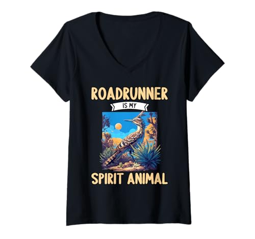 Damen Wegekuckuck Roadrunner T-Shirt mit V-Ausschnitt Damen Wegekuckuck Roadrunner T-Shirt mit V-Ausschnitt von Wegekuckuck Roadrunner Tier Shop
