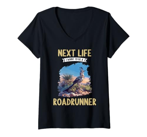 Damen Wegekuckuck Roadrunner T-Shirt mit V-Ausschnitt Damen Wegekuckuck Roadrunner T-Shirt mit V-Ausschnitt von Wegekuckuck Roadrunner Tier Shop