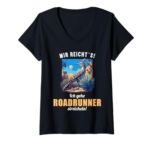 Damen Wegekuckuck Roadrunner T-Shirt mit V-Ausschnitt Damen Wegekuckuck Roadrunner T-Shirt mit V-Ausschnitt von Wegekuckuck Roadrunner Tier Shop