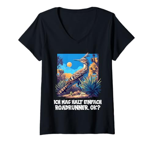 Damen Wegekuckuck Roadrunner T-Shirt mit V-Ausschnitt Damen Wegekuckuck Roadrunner T-Shirt mit V-Ausschnitt von Wegekuckuck Roadrunner Tier Shop