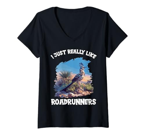 Damen Wegekuckuck Roadrunner T-Shirt mit V-Ausschnitt Damen Wegekuckuck Roadrunner T-Shirt mit V-Ausschnitt von Wegekuckuck Roadrunner Tier Shop