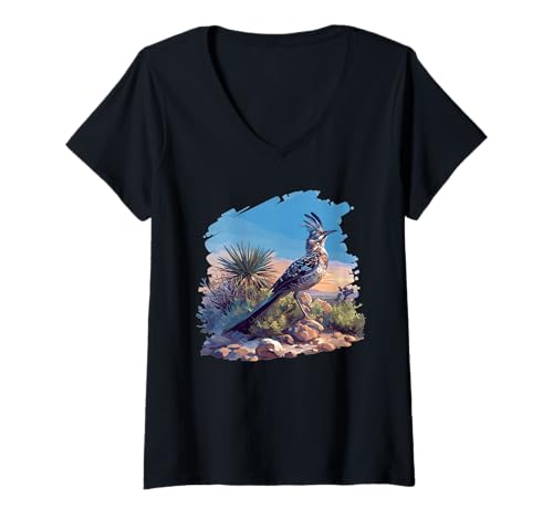 Damen Wegekuckuck Roadrunner T-Shirt mit V-Ausschnitt Damen Wegekuckuck Roadrunner T-Shirt mit V-Ausschnitt von Wegekuckuck Roadrunner Tier Shop
