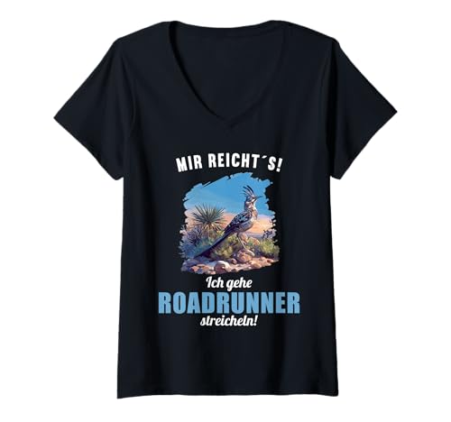 Damen Wegekuckuck Roadrunner T-Shirt mit V-Ausschnitt Damen Wegekuckuck Roadrunner T-Shirt mit V-Ausschnitt von Wegekuckuck Roadrunner Tier Shop