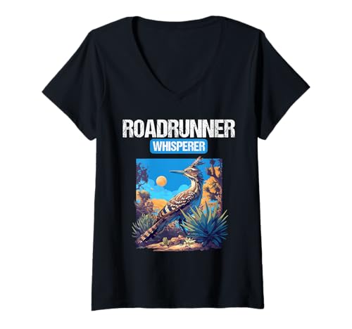 Damen Wegekuckuck Roadrunner T-Shirt mit V-Ausschnitt Damen Wegekuckuck Roadrunner T-Shirt mit V-Ausschnitt von Wegekuckuck Roadrunner Tier Shop