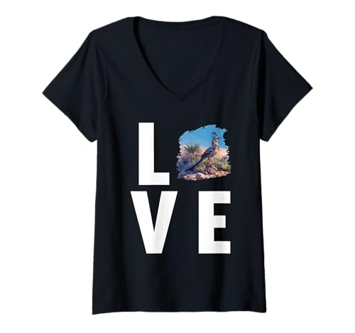 Damen Wegekuckuck Roadrunner T-Shirt mit V-Ausschnitt Damen Wegekuckuck Roadrunner T-Shirt mit V-Ausschnitt von Wegekuckuck Roadrunner Tier Shop