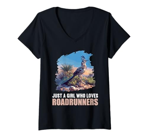 Damen Wegekuckuck Roadrunner T-Shirt mit V-Ausschnitt Damen Wegekuckuck Roadrunner T-Shirt mit V-Ausschnitt von Wegekuckuck Roadrunner Tier Shop