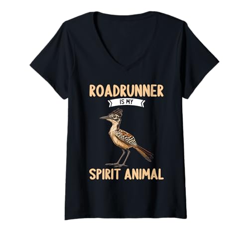 Damen Wegekuckuck Roadrunner T-Shirt mit V-Ausschnitt Damen Wegekuckuck Roadrunner T-Shirt mit V-Ausschnitt von Wegekuckuck Roadrunner Tier Shop