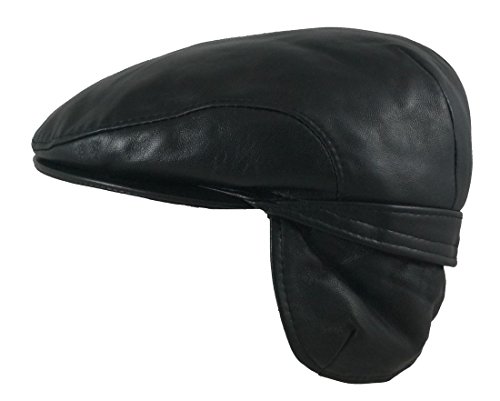 Wegener Flatcap in Nappaleder mit Windstopper schwarz 57 von Wegener