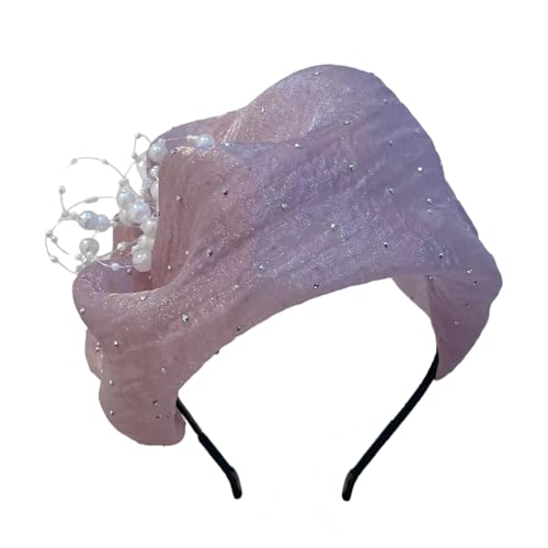 Atmungsaktives Musselin-Haarband mit Strasssteinen, modisch, vielseitig, für modische Abendkleidung von Wegiwuca