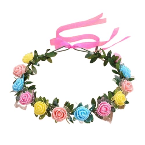 Blumenstirnbänder für Damen, Braut, Blume für Hochzeit, Party, Zubehör, Blumengirlanden, Haarkranz, Blumenstirnbänder von Wegiwuca